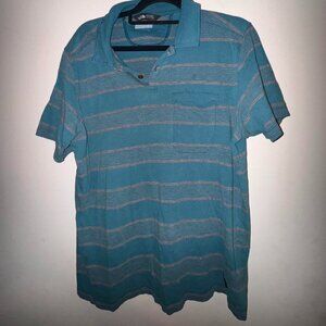 The North Face blue and grey polo shirt
